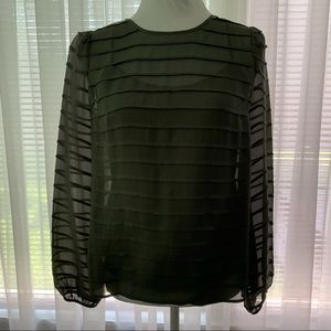 Talbots gray blouse over shell